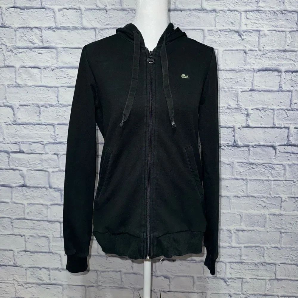 Lacoste lightweight full zip hooded jacket size 38 small